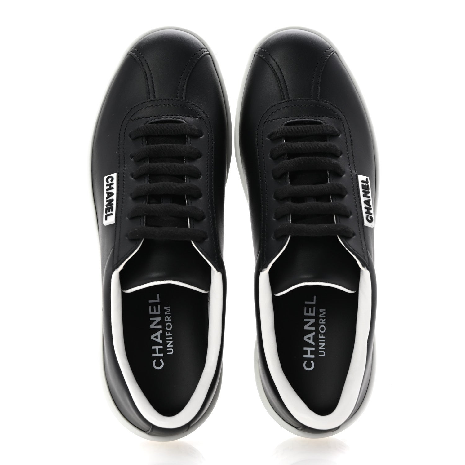 Calfskin CC Womens Sneakers 37 Black