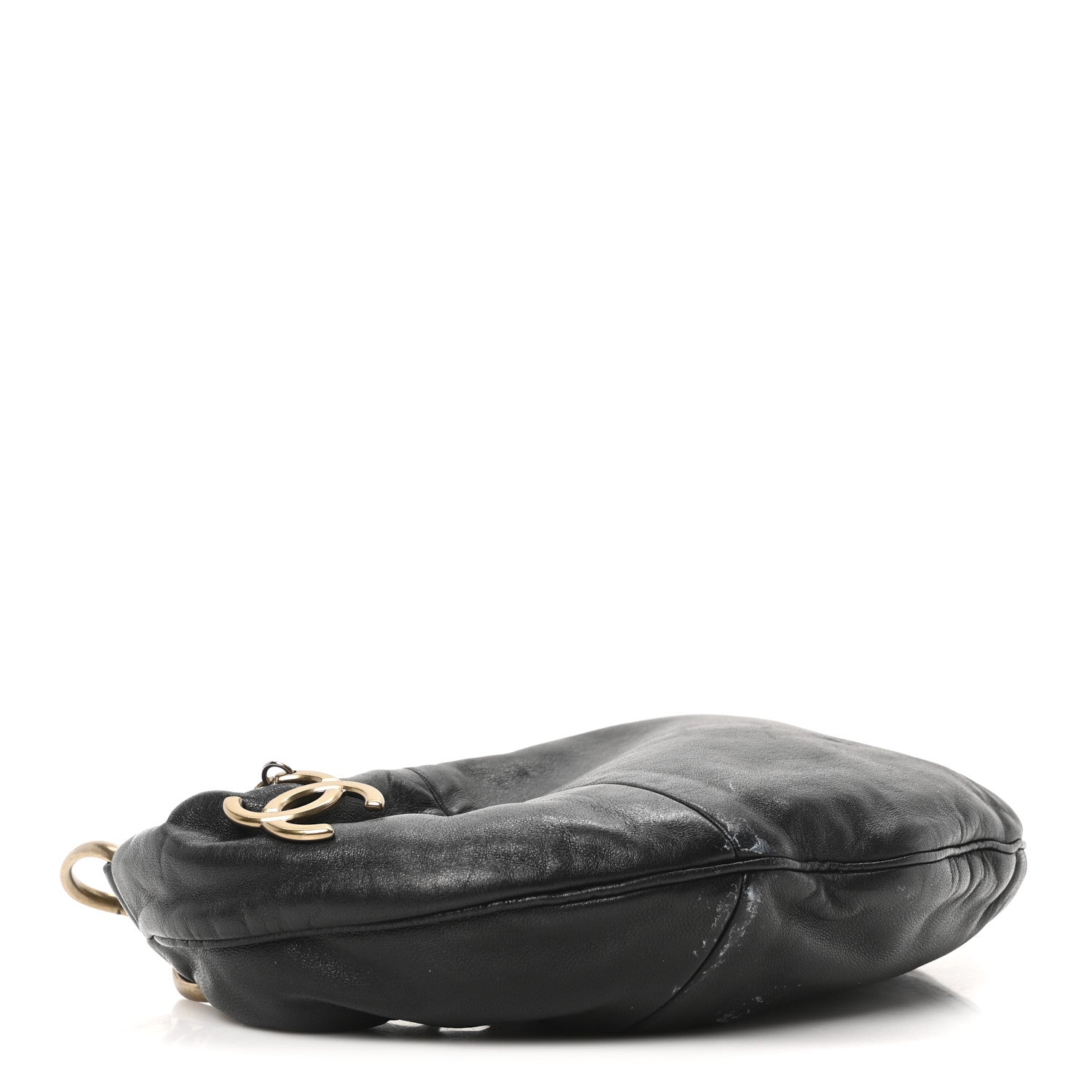 Lambskin Small Chain Hobo Black
