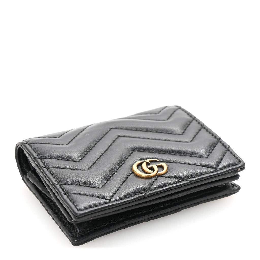 Calfskin Matelasse GG Marmont  Case Wallet Black