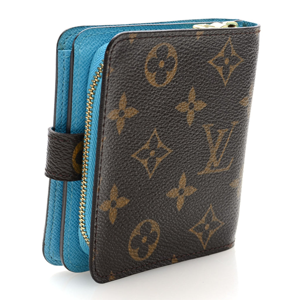 Monogram Groom Compact Zip Wallet Blue
