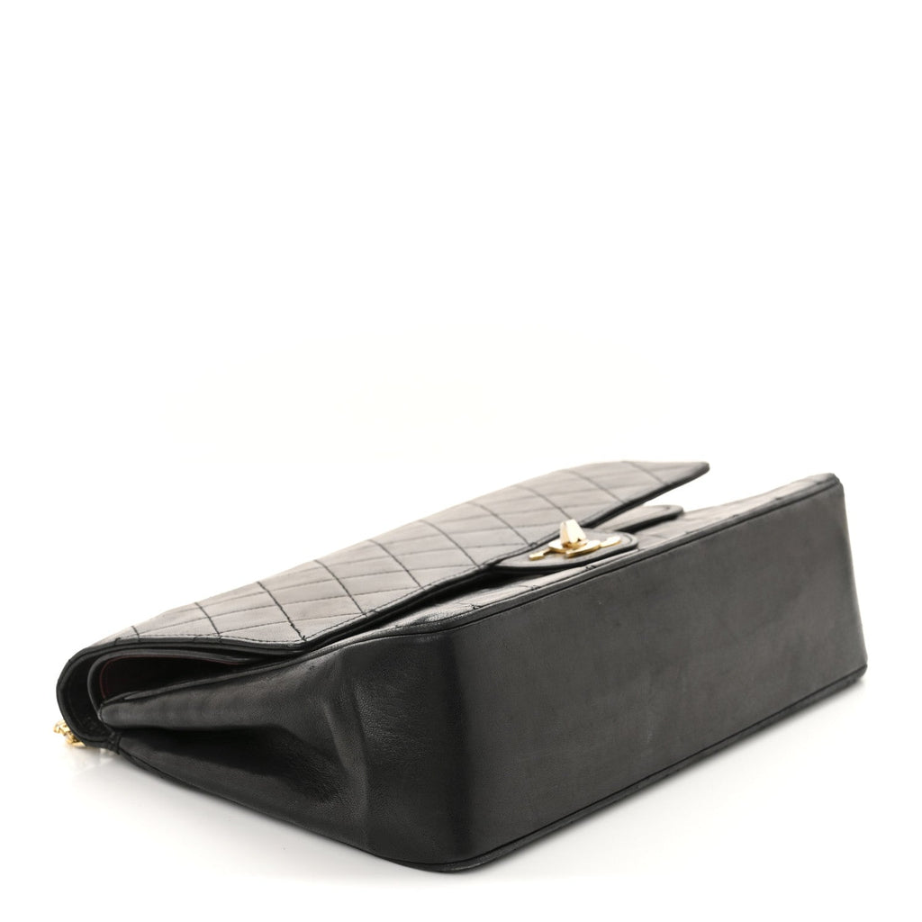 Lambskin Quilted Medium Double Flap Bijoux Chain Black