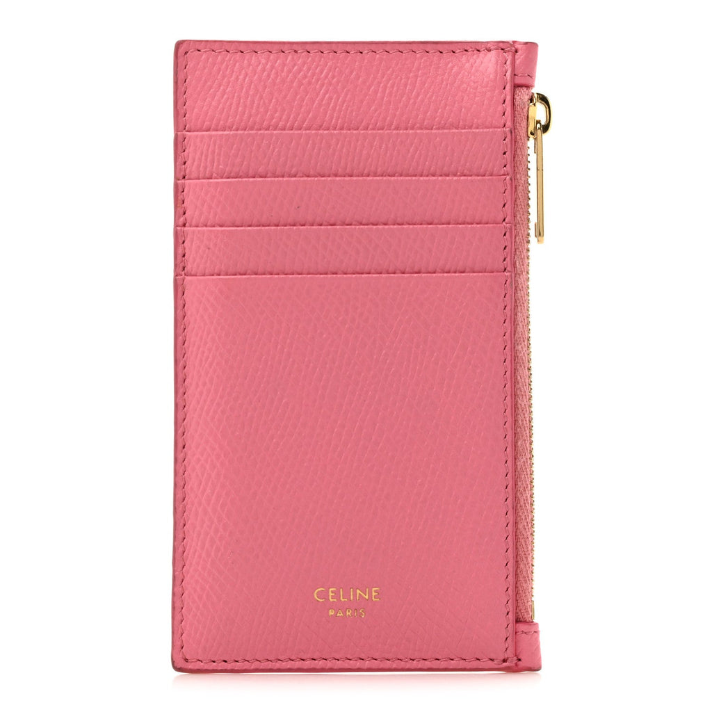 Grained Calfskin Zipped  Holder Pink