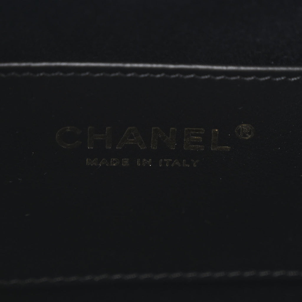 Washed Denim Quilted Small Chanel 25 Handbag Black