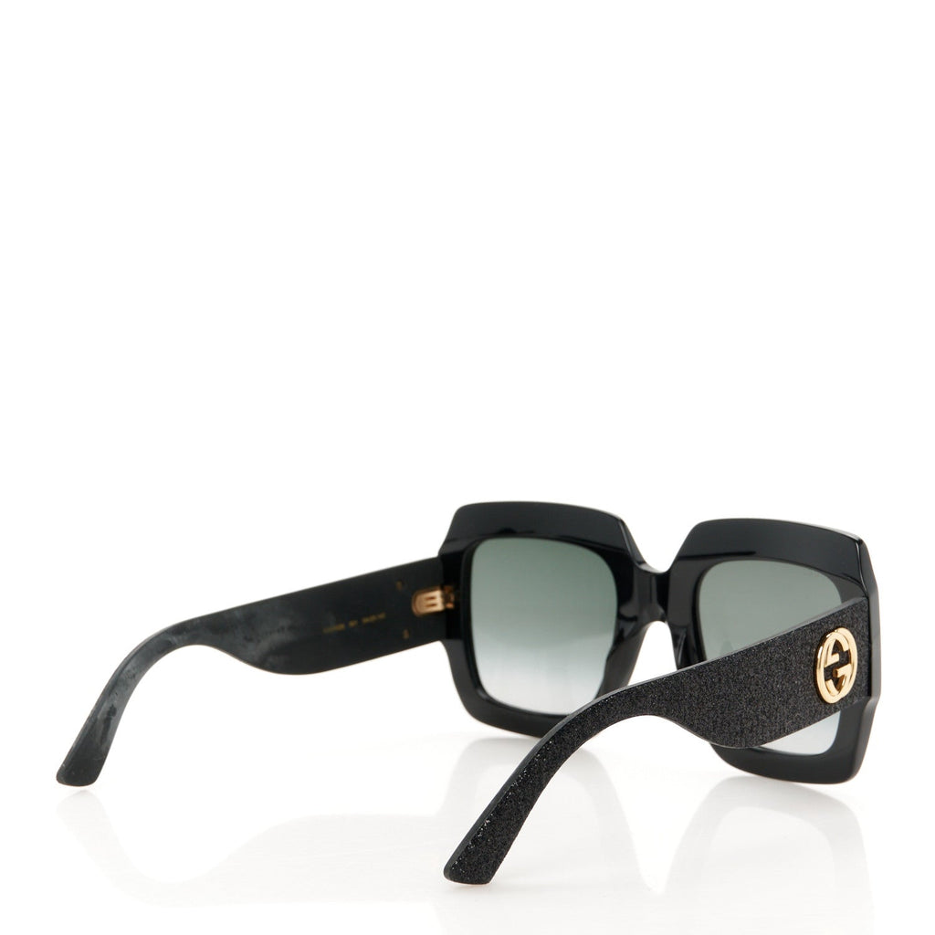 Square Frame Glitter GG0102S Sunglasses Black