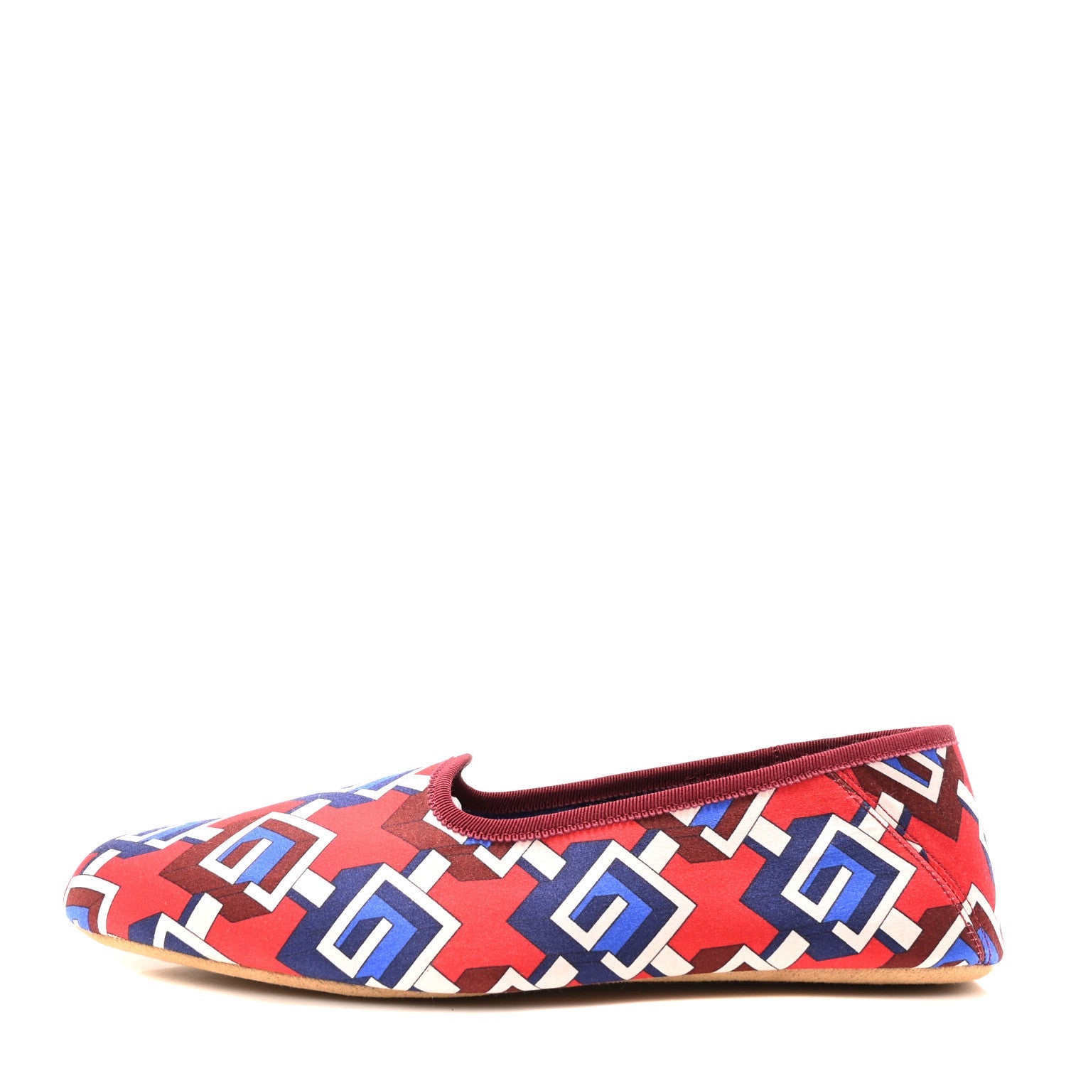 Silk Geometric G Mens Slippers 9 Red Blue