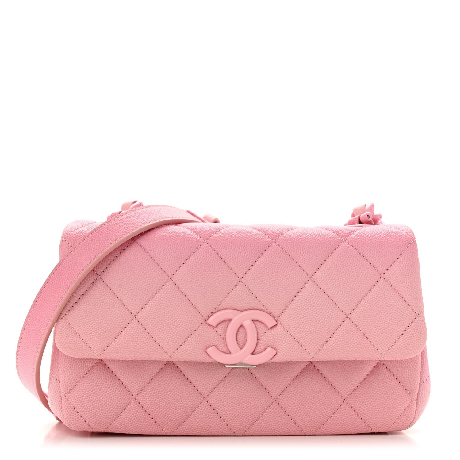 Shaded Caviar Quilted My Everything Small Flap Pink Light Pink