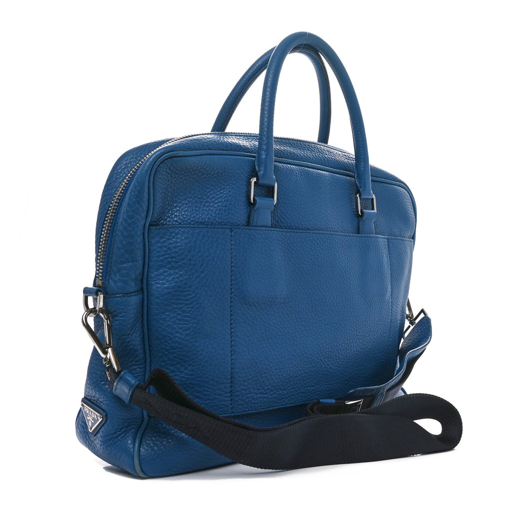 Vitello Daino Briefcase Cobalto