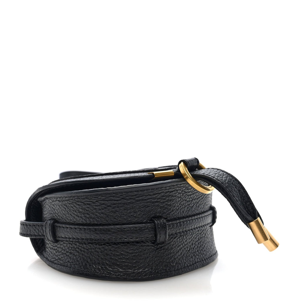 Calfskin Nano Marcie Saddle Bag Black