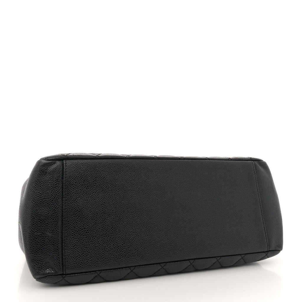 Caviar Quilted Grand Shopping Tote GST Black