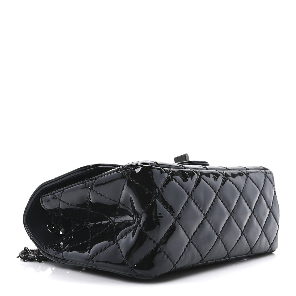 Patent Calfskin Quilted 2.55 Reissue Mini Flap So Black