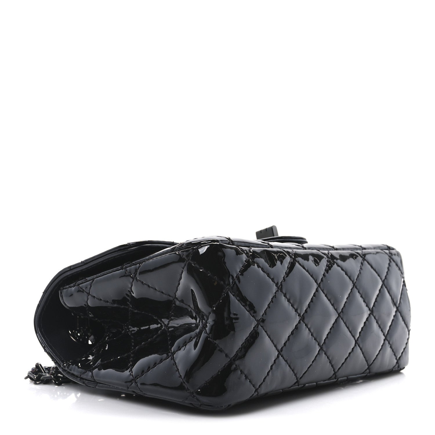 Patent Calfskin Quilted 2.55 Reissue Mini Flap So Black