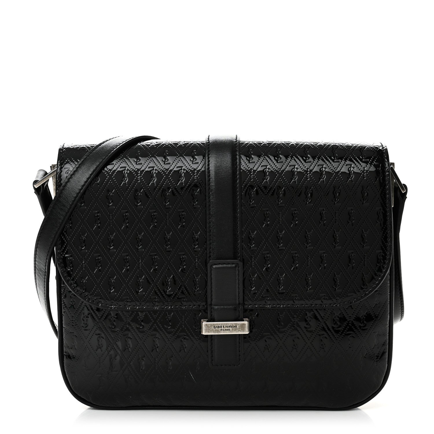 Patent Embossed Small Le Monogramme Satchel Black
