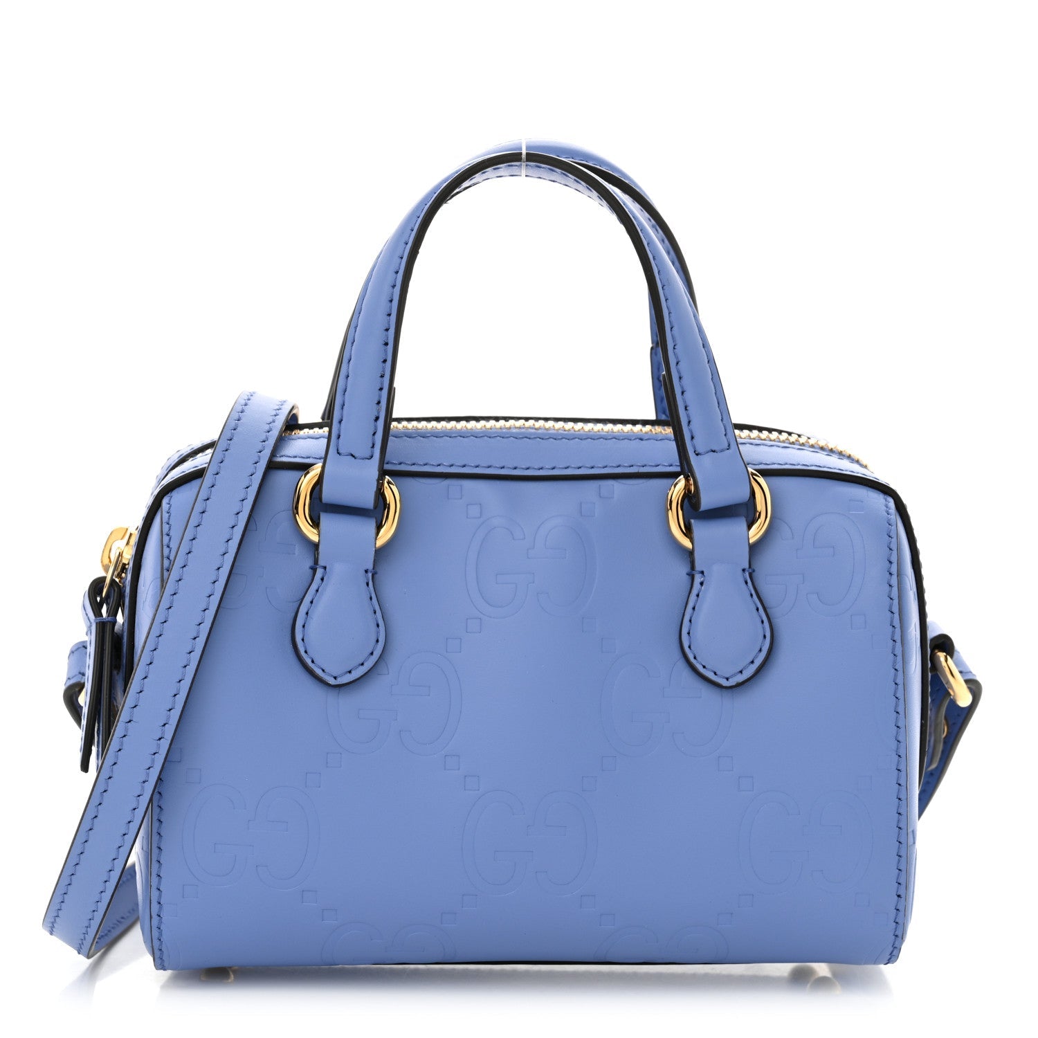 Gilbert Calfskin Jumbo GG Embossed Super Mini Top Handle Bowler Bag Bloom Lavender