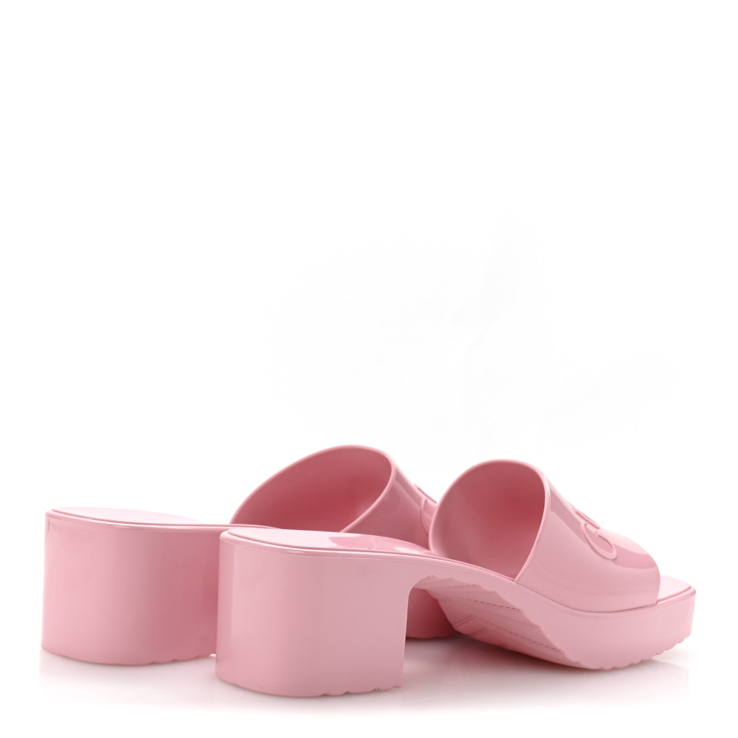 Rubber Gucci Logo Womens Platform 20/60mm Slide Sandals 39 Wild Rose
