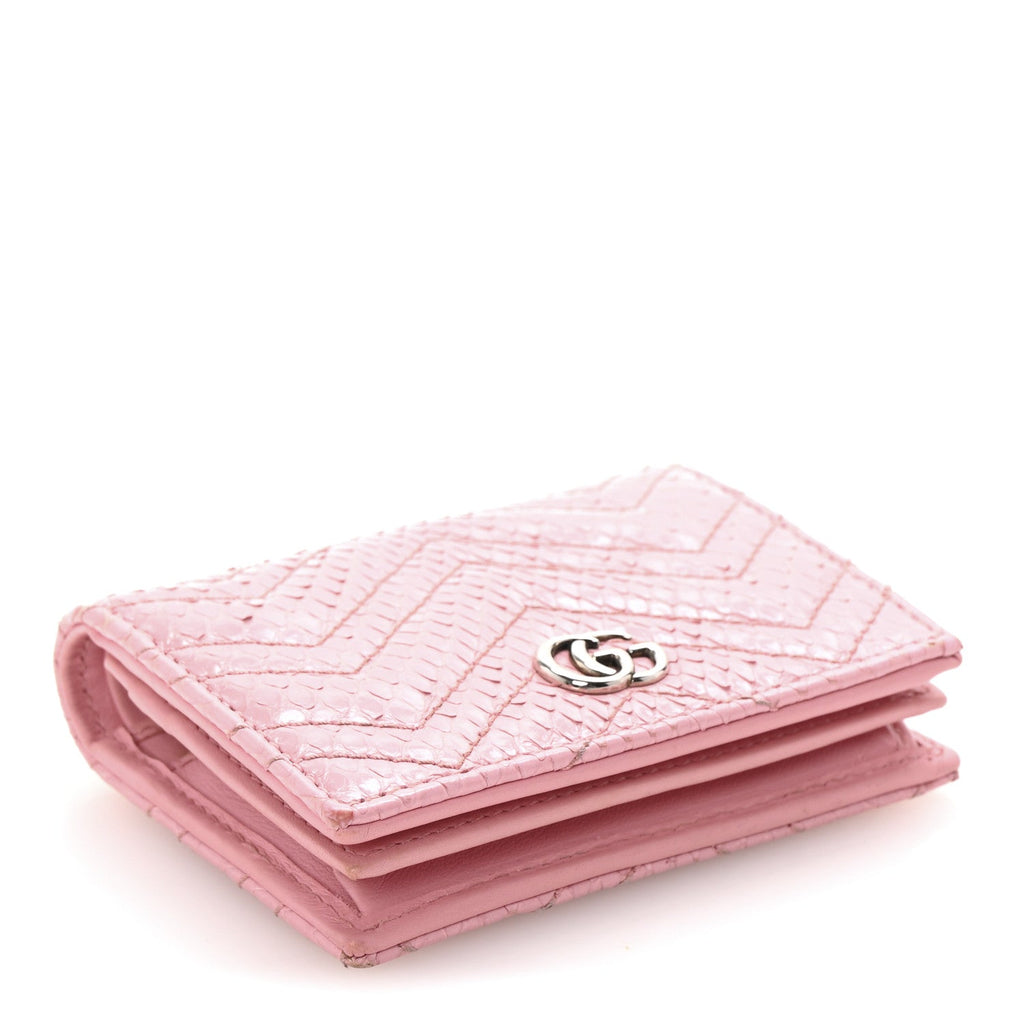 Snakeskin GG Marmont  Case Wallet Perfect Pink