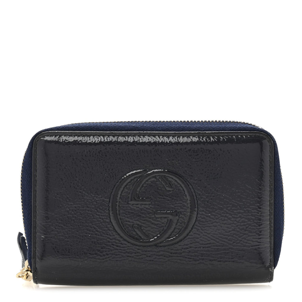 Patent Medium Soho Zip Around Wallet Navy