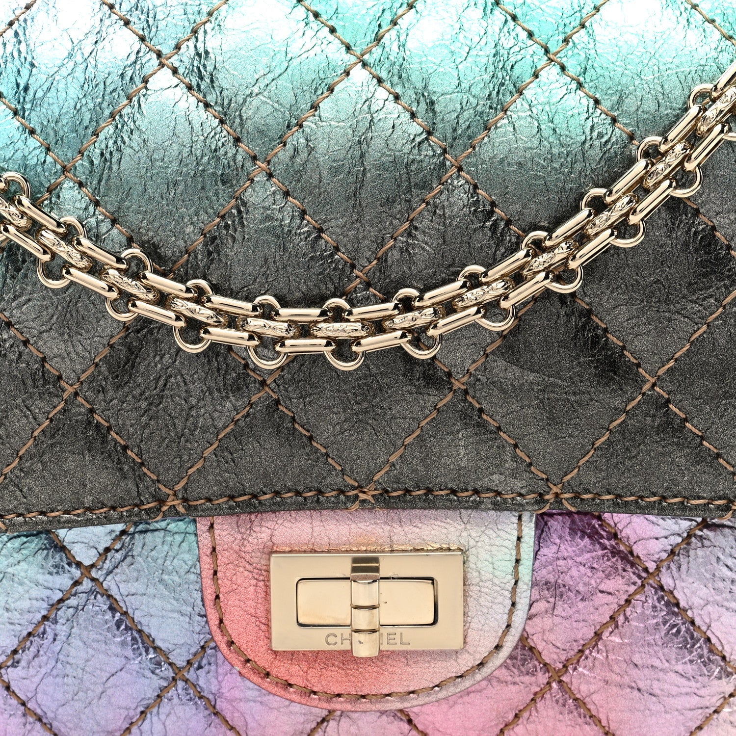Metallic Goatskin Quilted 2.55 Reissue 225 Flap Multicolor