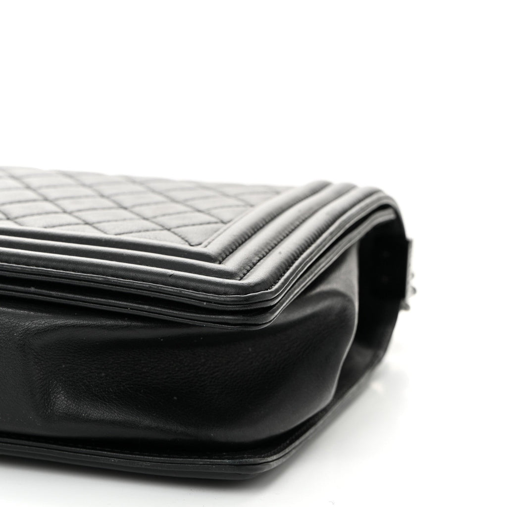 Calfskin Quilted New Medium Boy Flap So Black