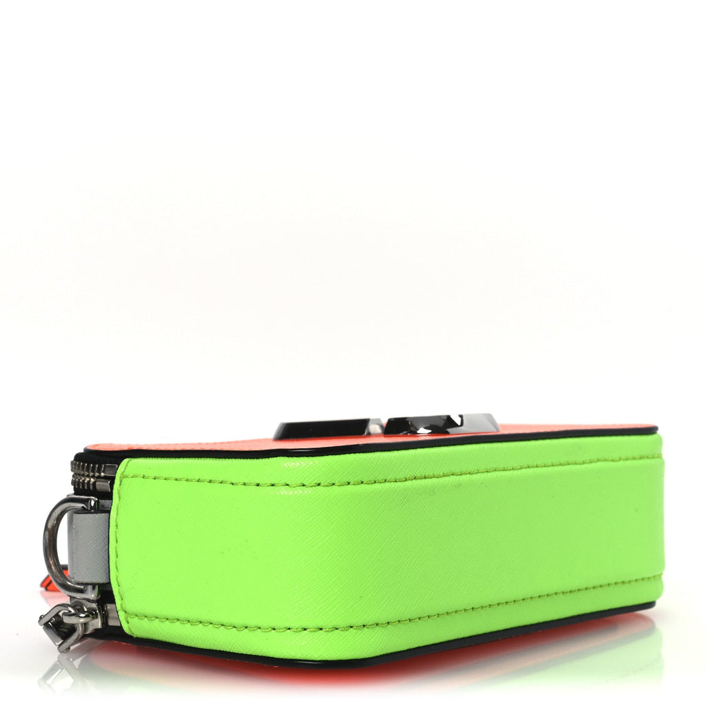 Saffiano Small Fluoro Snapshot Camera Bag Neon Orange