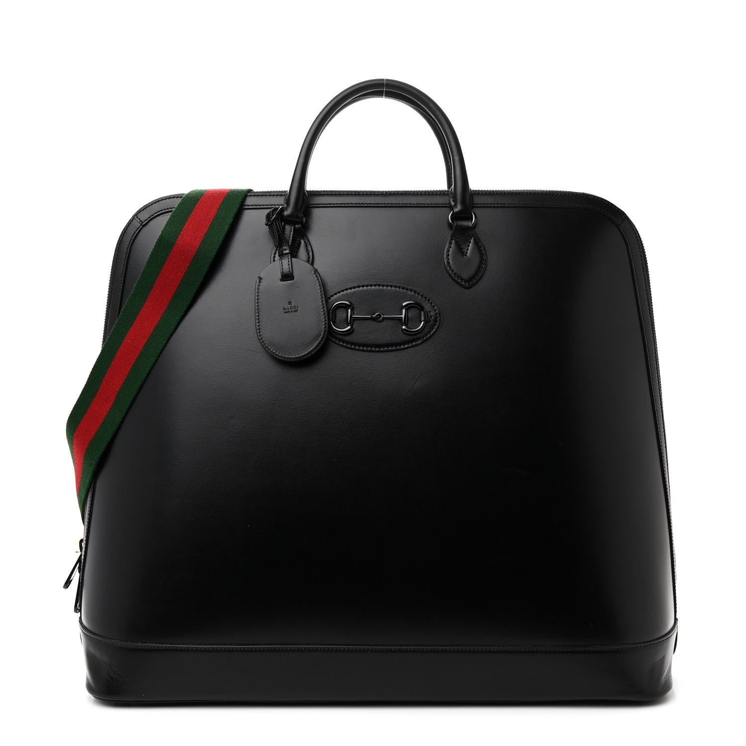 Boarded Plutone Calfskin Large Horsebit 1955 Duffle Bag Black