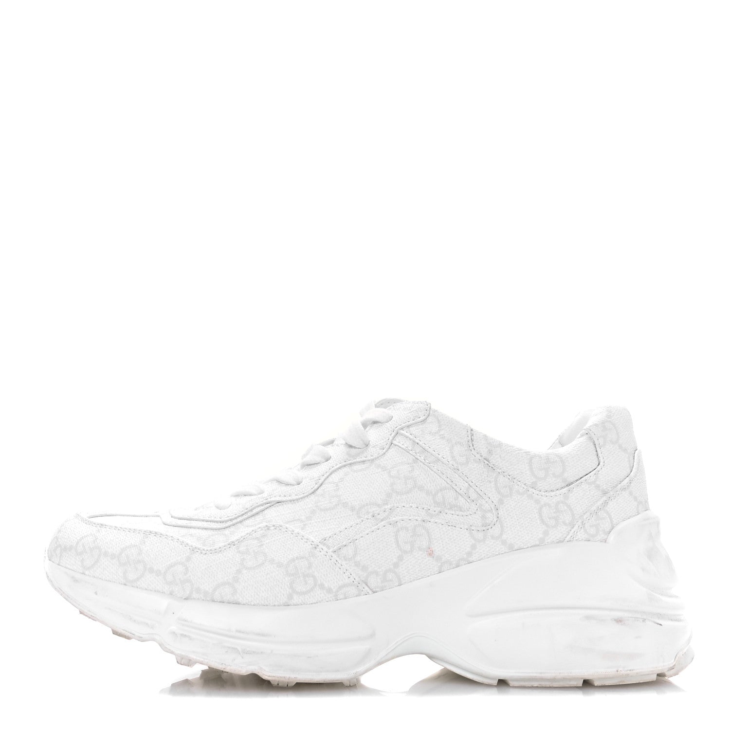GG Supreme Monogram Womens Rhyton Sneakers 38 White