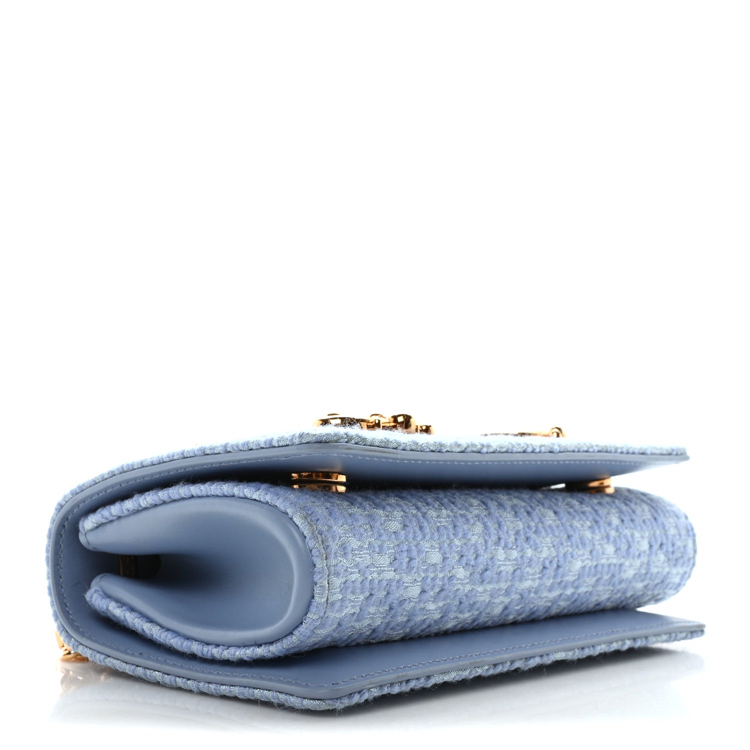 Calfskin Boucle DG Girls Phone Shoulder Bag Light Blue
