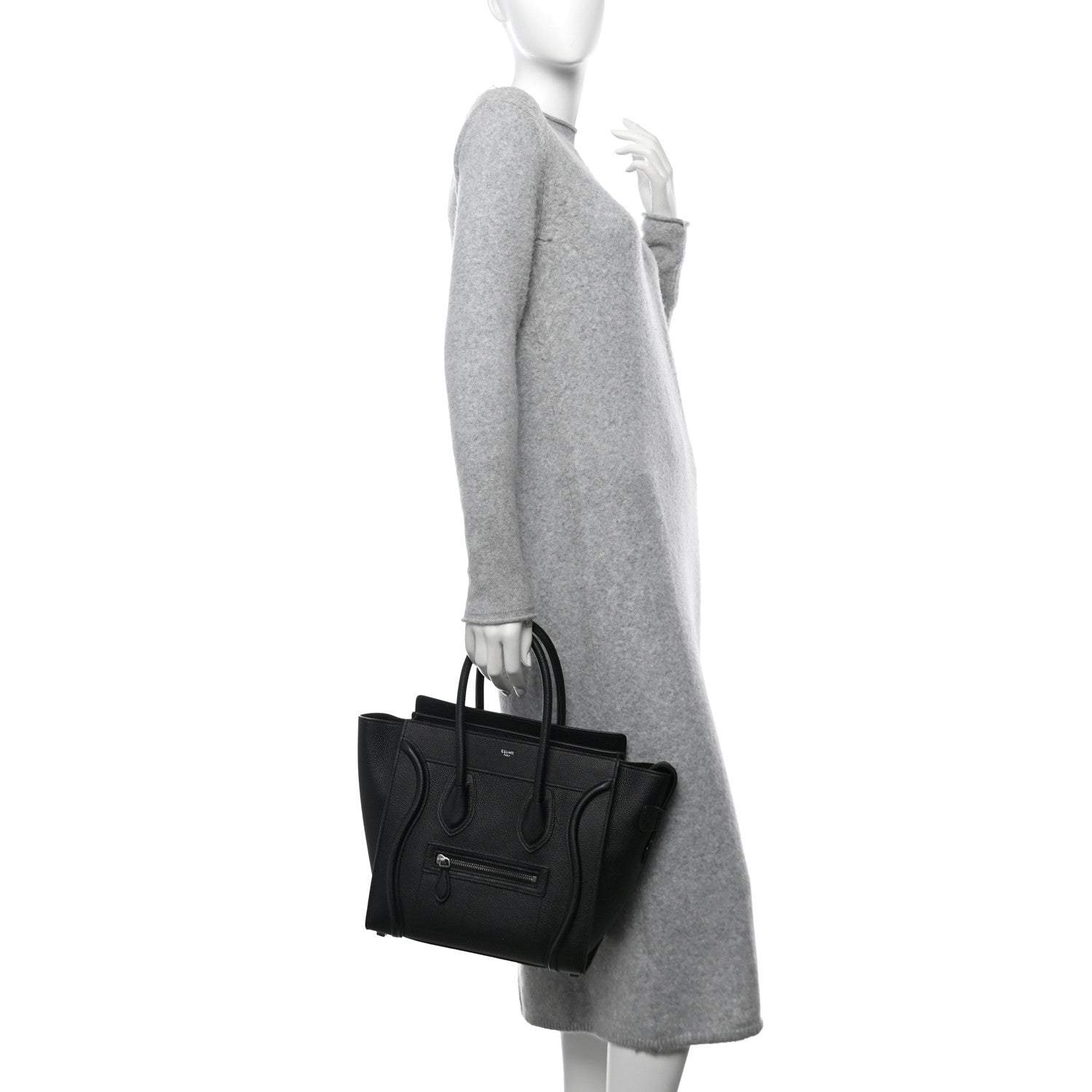 Drummed Calfskin Micro Luggage Black