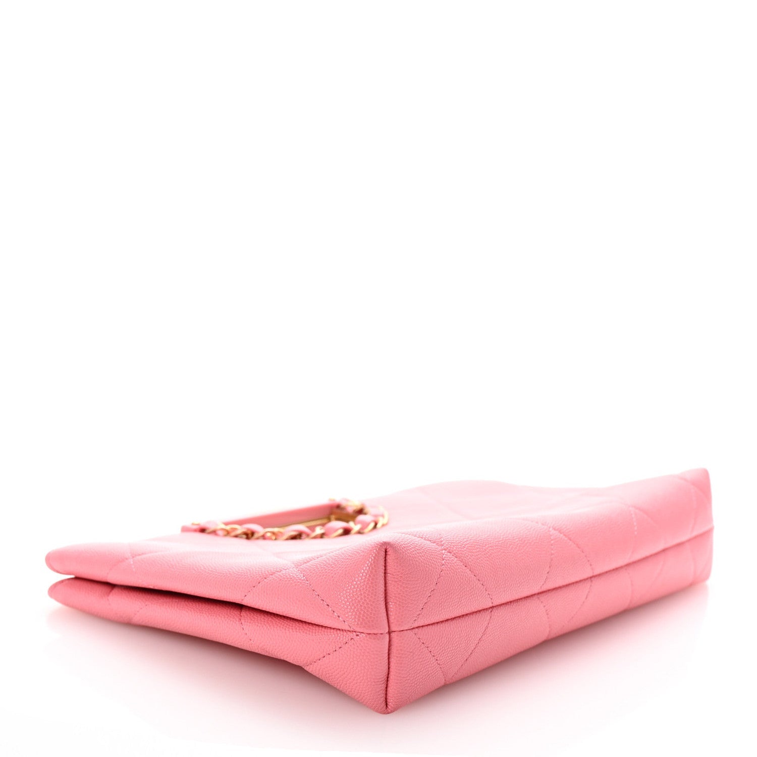 Caviar Quilted A Real Catch Clutch Pink
