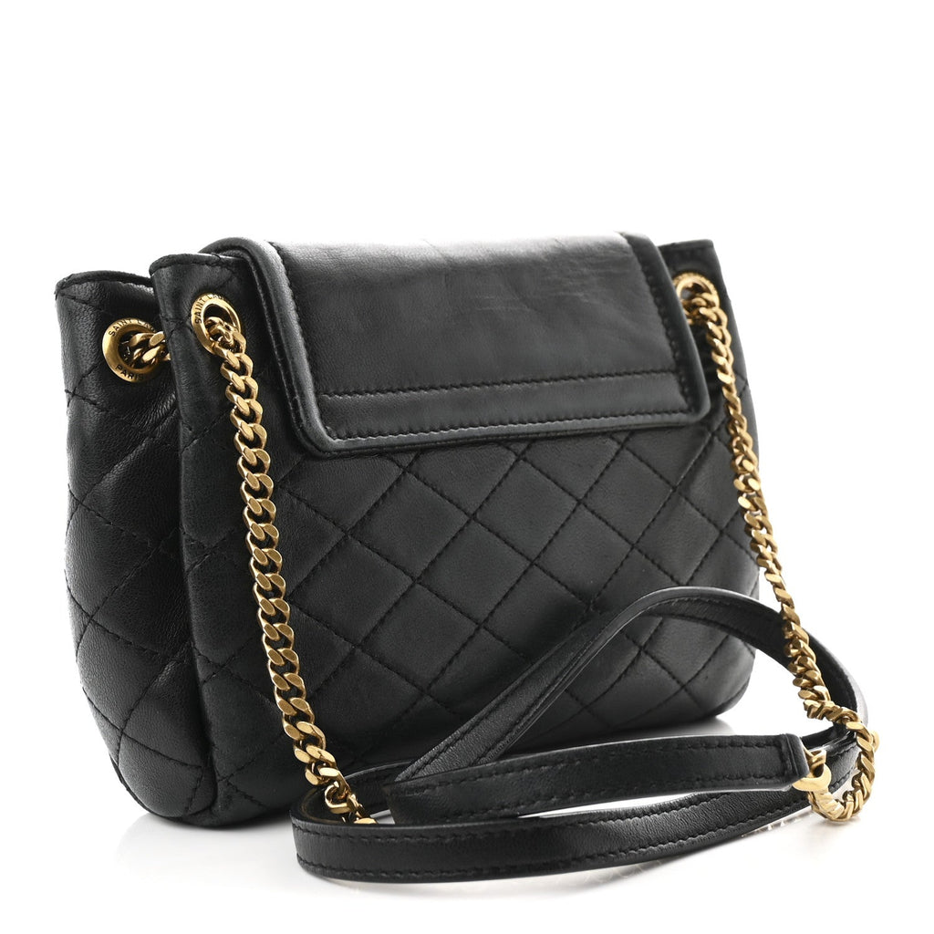 Lambskin Quilted Monogram Mini Nolita Black