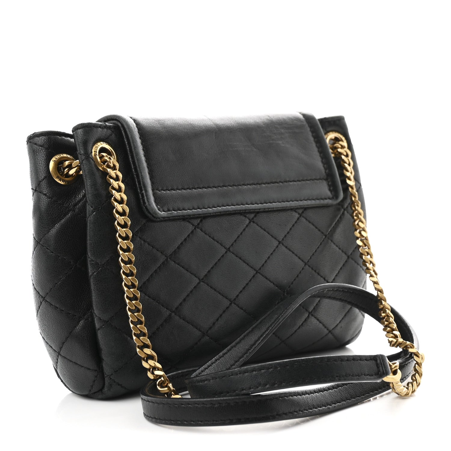 Lambskin Quilted Monogram Mini Nolita Black