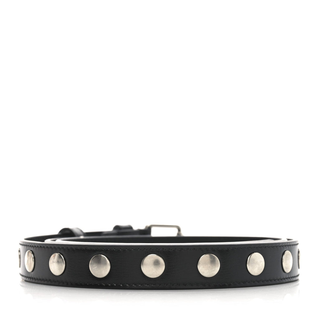 Calfskin Slim Studded Belt 95 38 Black