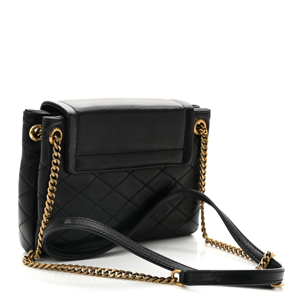 Lambskin Quilted Monogram Mini Nolita Black