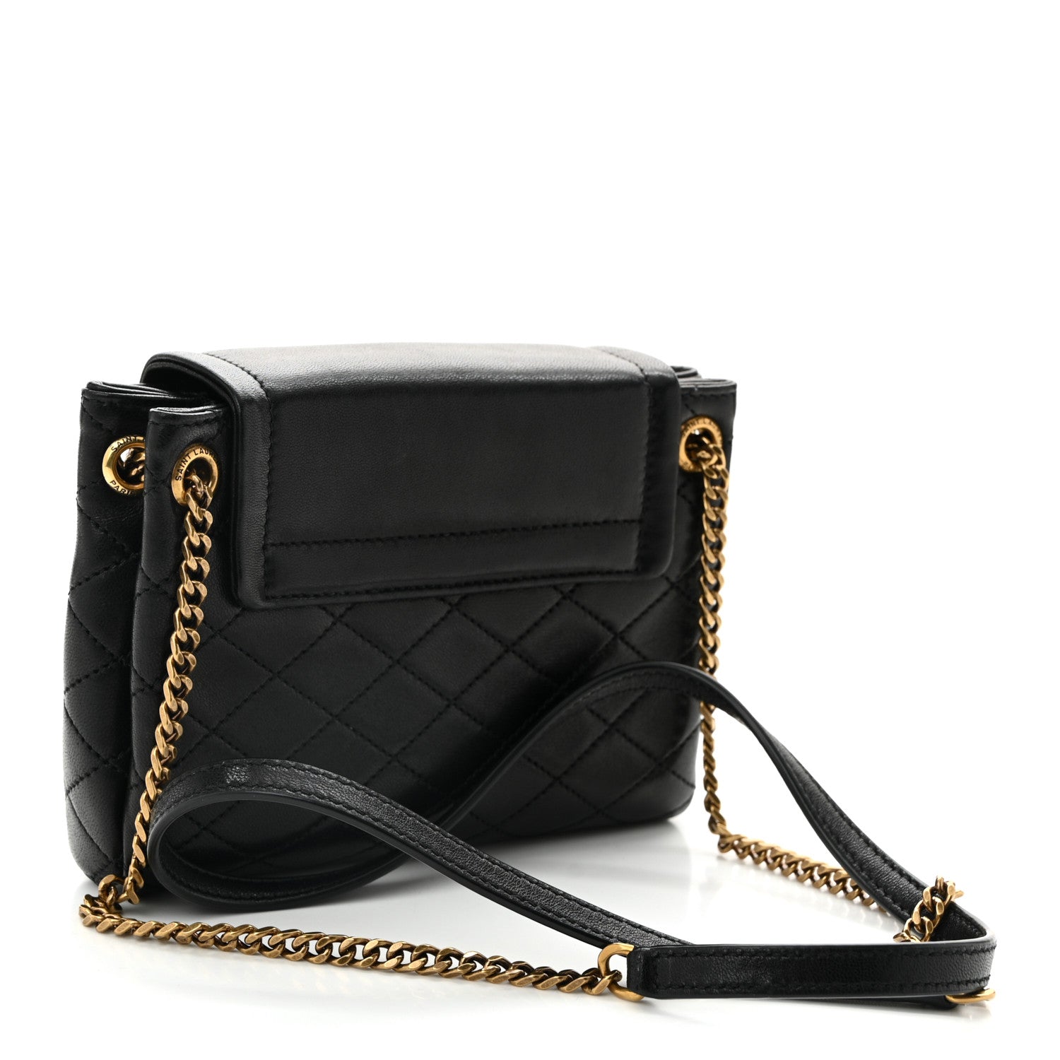 Lambskin Quilted Monogram Mini Nolita Black