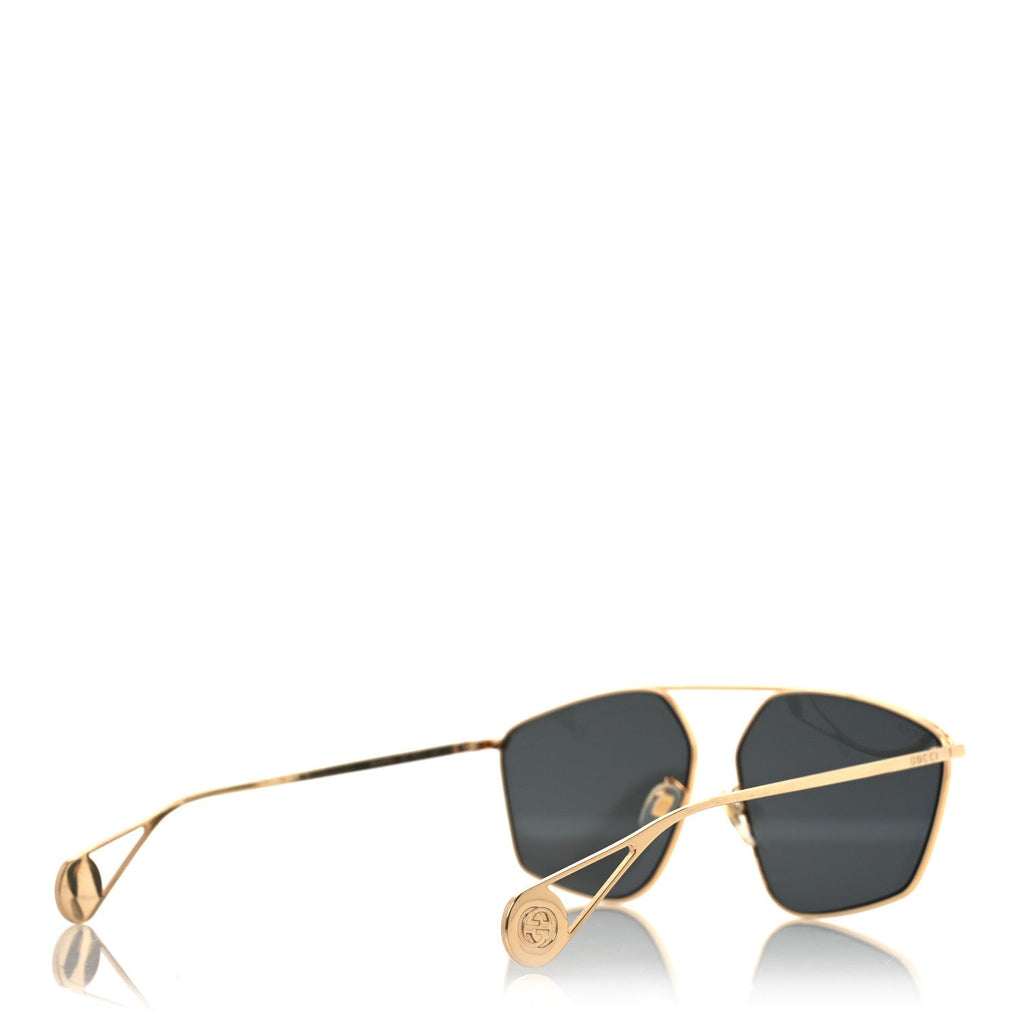Square Frame GG0437SA Sunglasses Gold