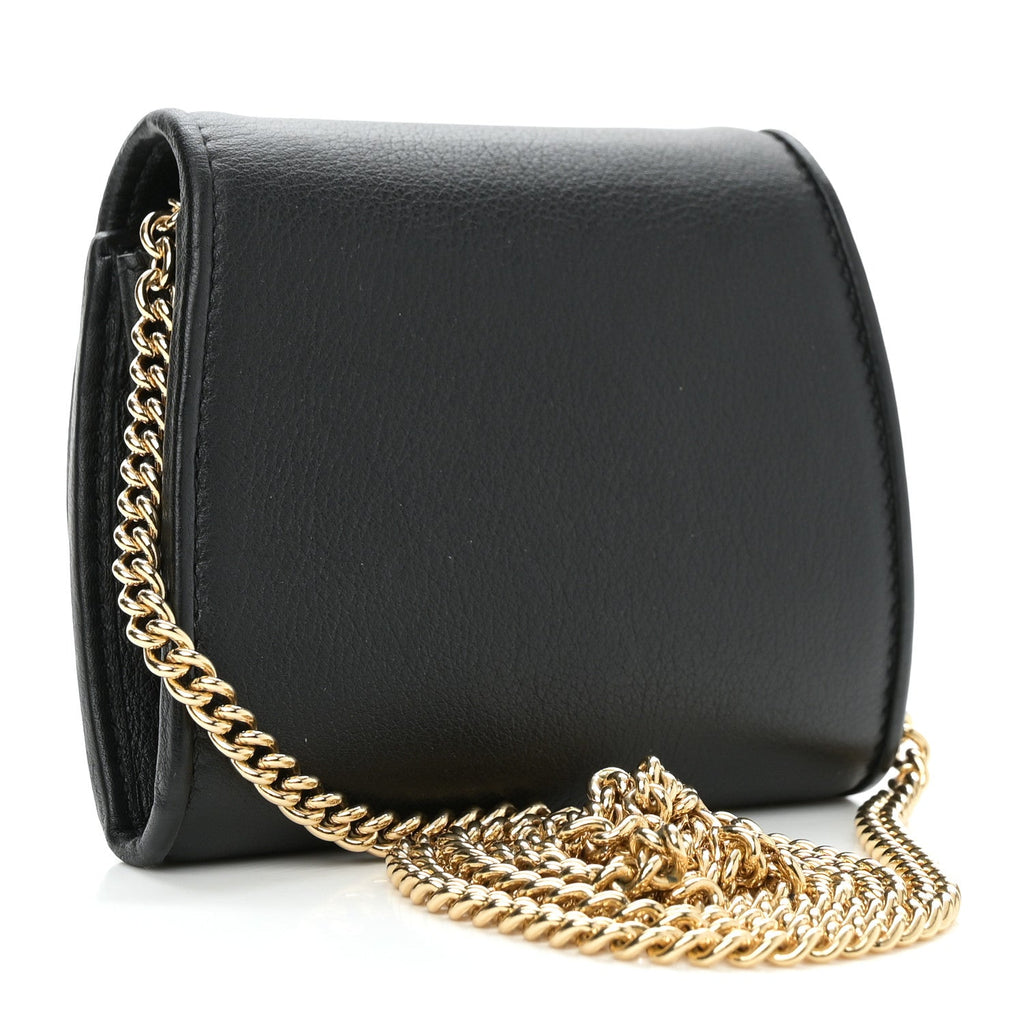 Roxy Calfskin Medium Blondie Chain Wallet Black