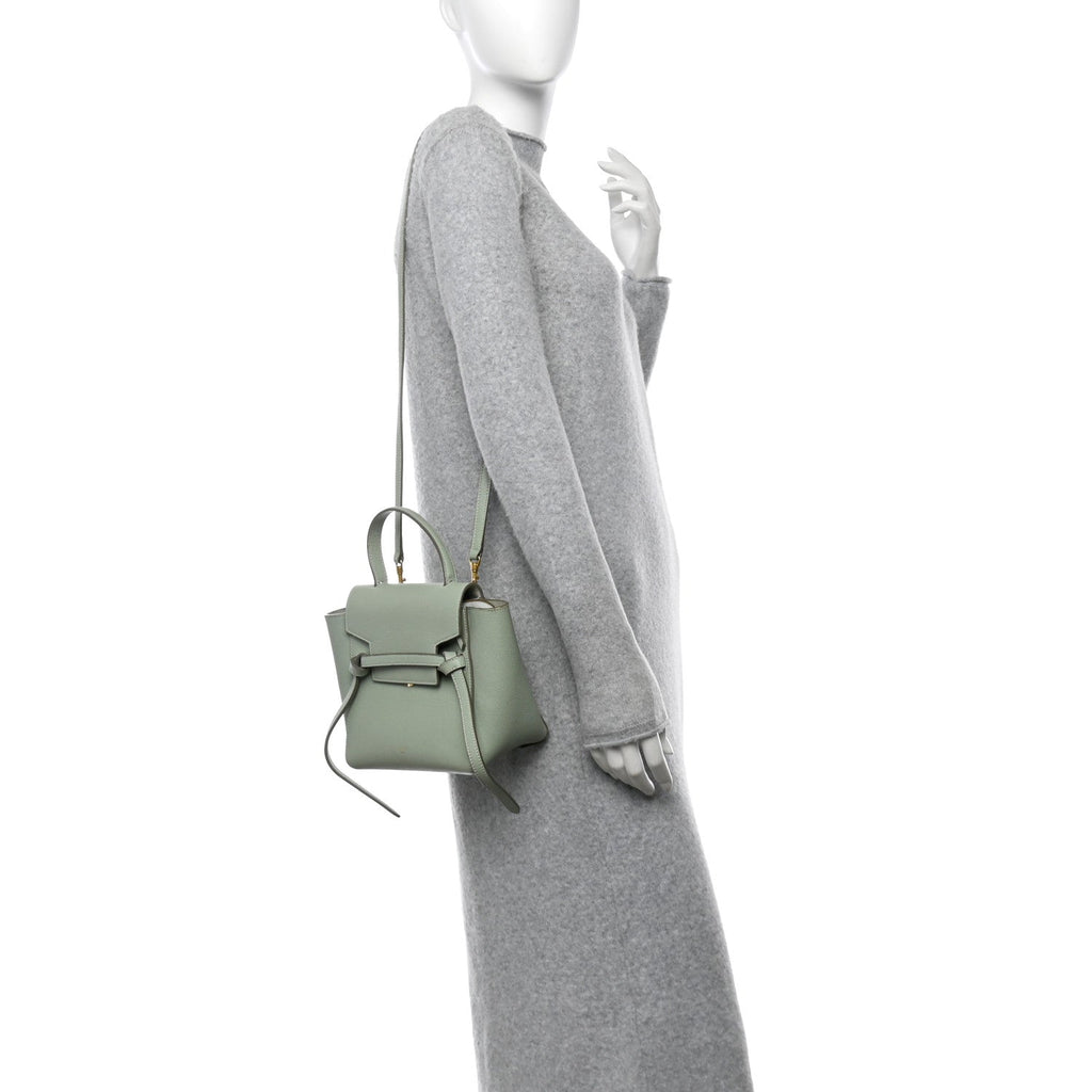 Grained Calfskin Nano Belt Bag Pastel Green