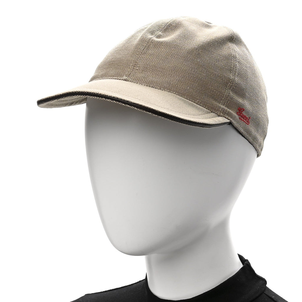 Canvas Embroidered Logo Baseball Hat L Beige
