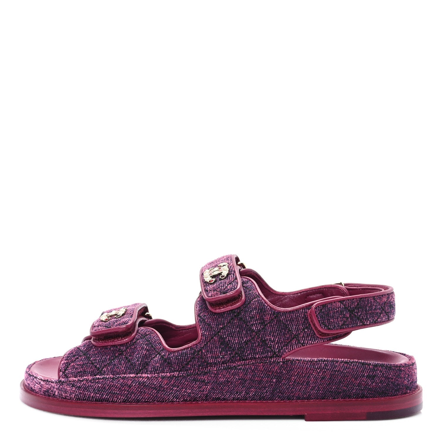Velvet Velcro Dad Sandals 37.5 Pink