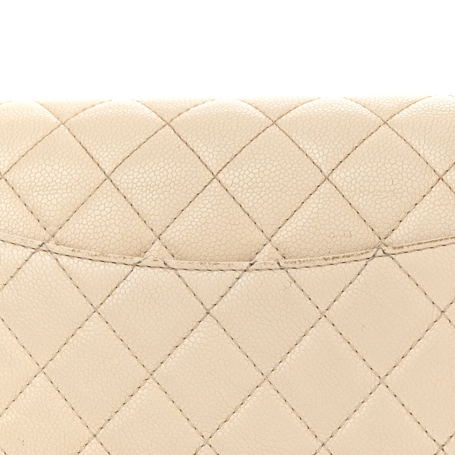 Iridescent Caviar Quilted Jumbo Double Flap Dark White