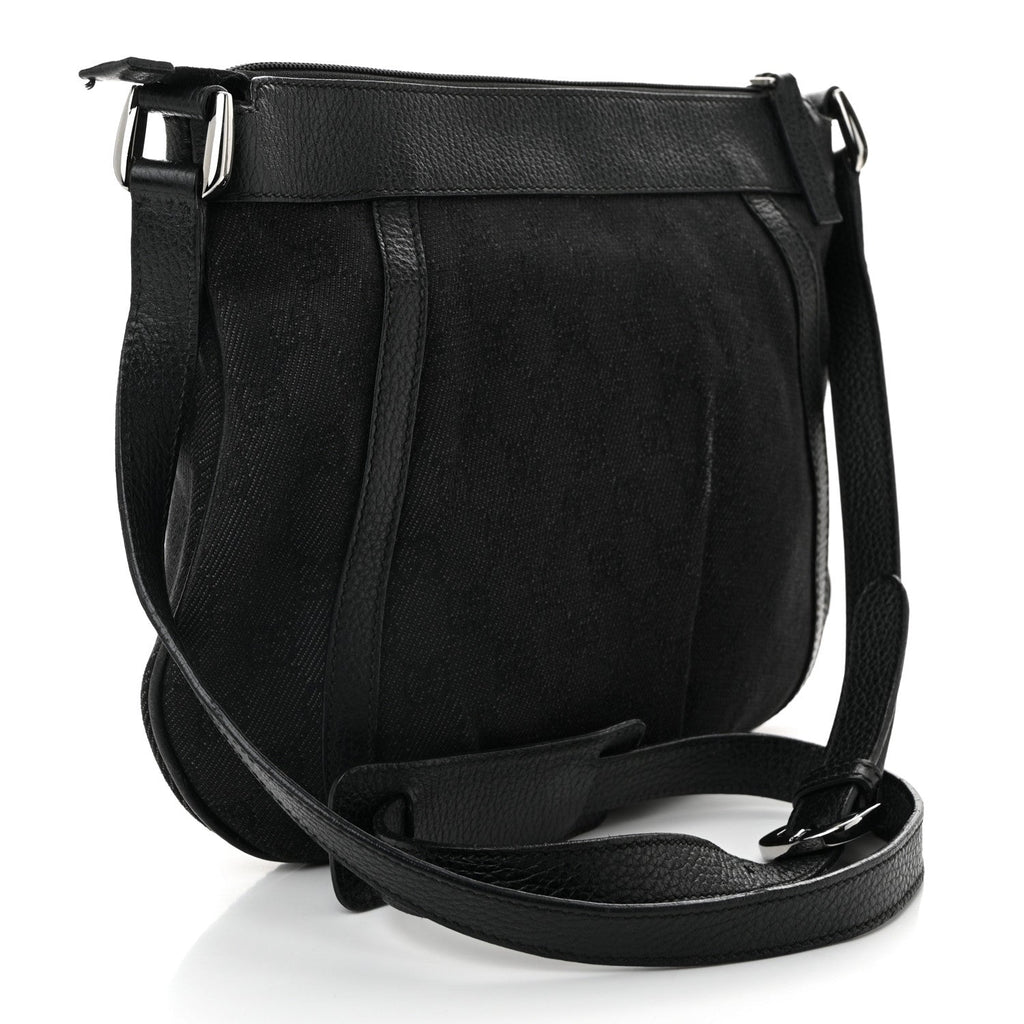 Denim Monogram Small D Silver Ring Messenger Black