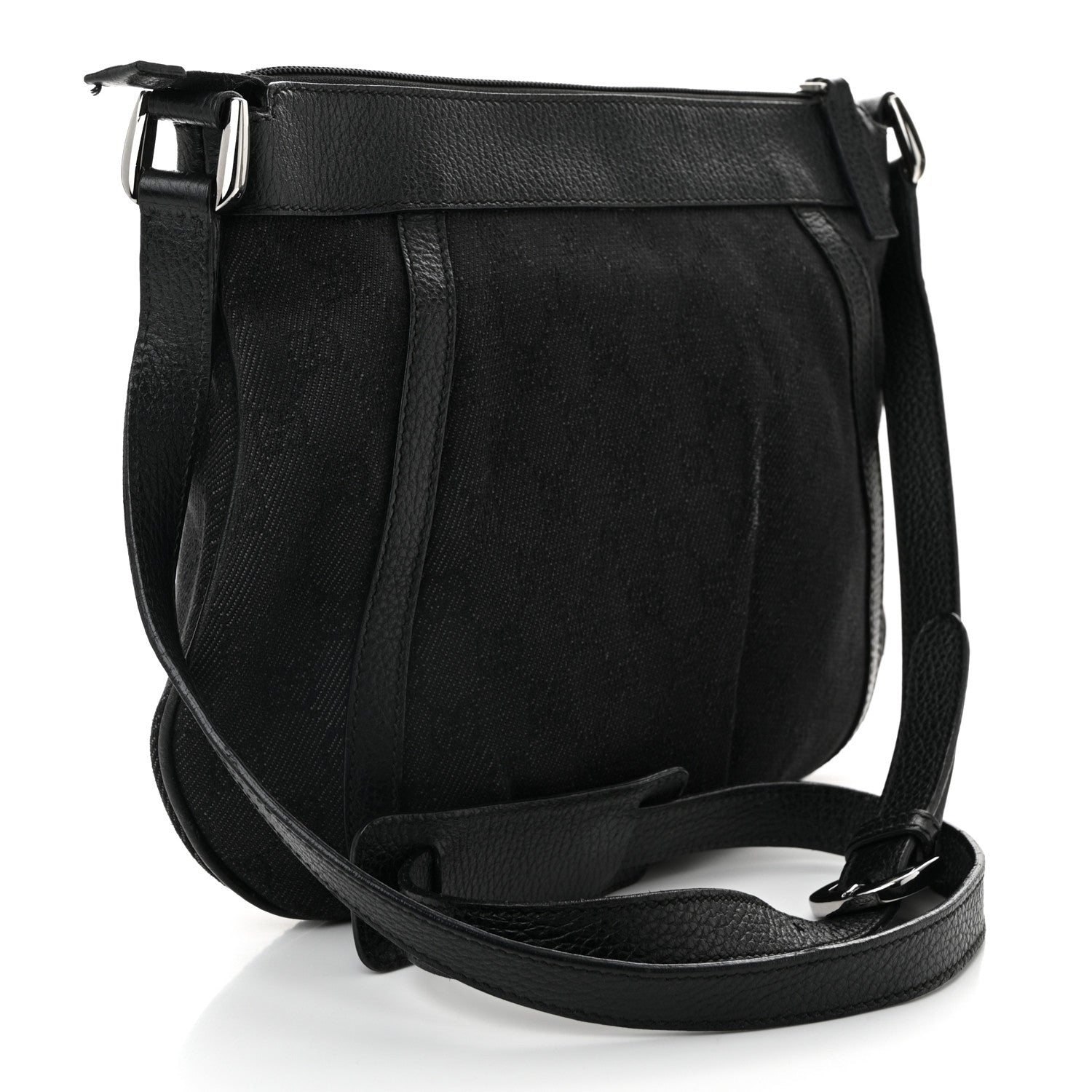 Denim Monogram Small D Silver Ring Messenger Black