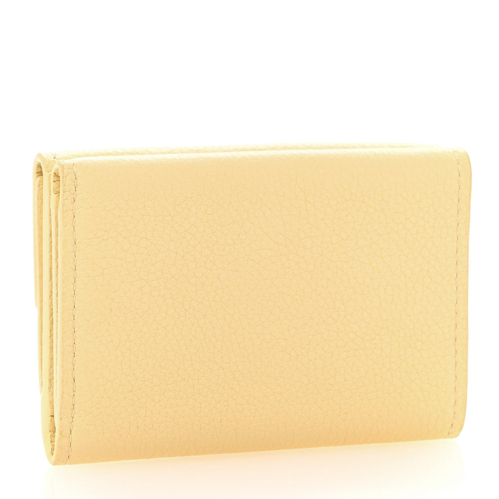 Calfskin Lockmini Wallet Light Yellow