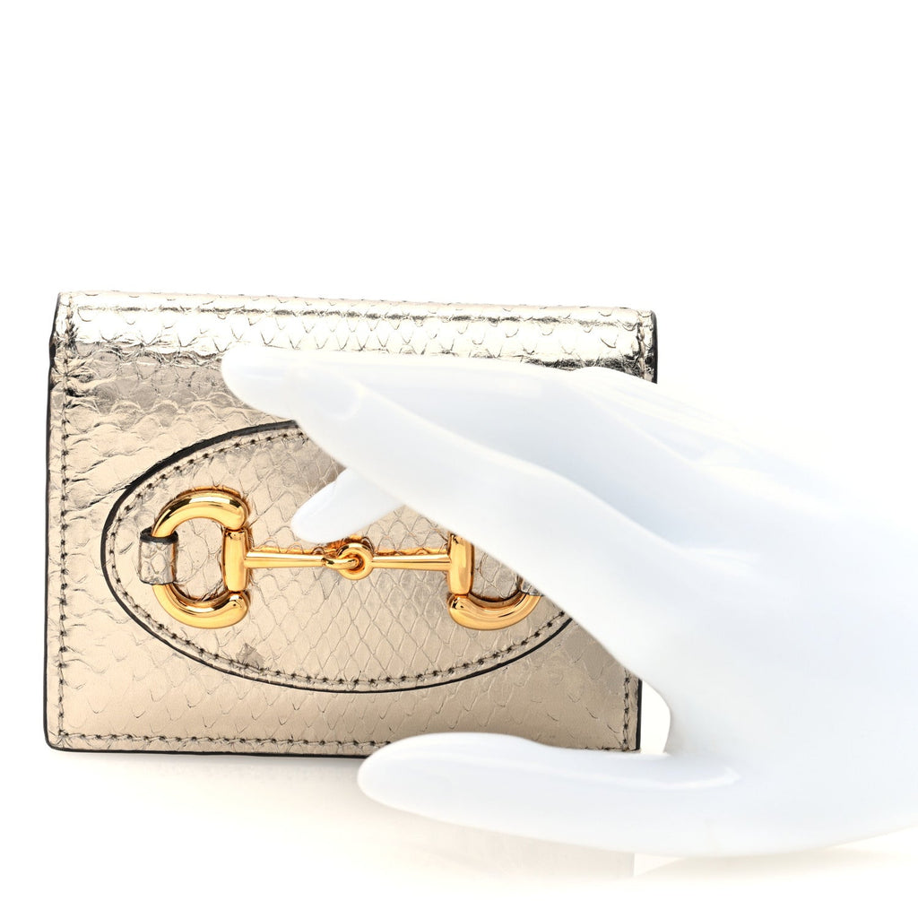 Boarded Plutone Snakeskin Horsebit 1955  Case Wallet Gold
