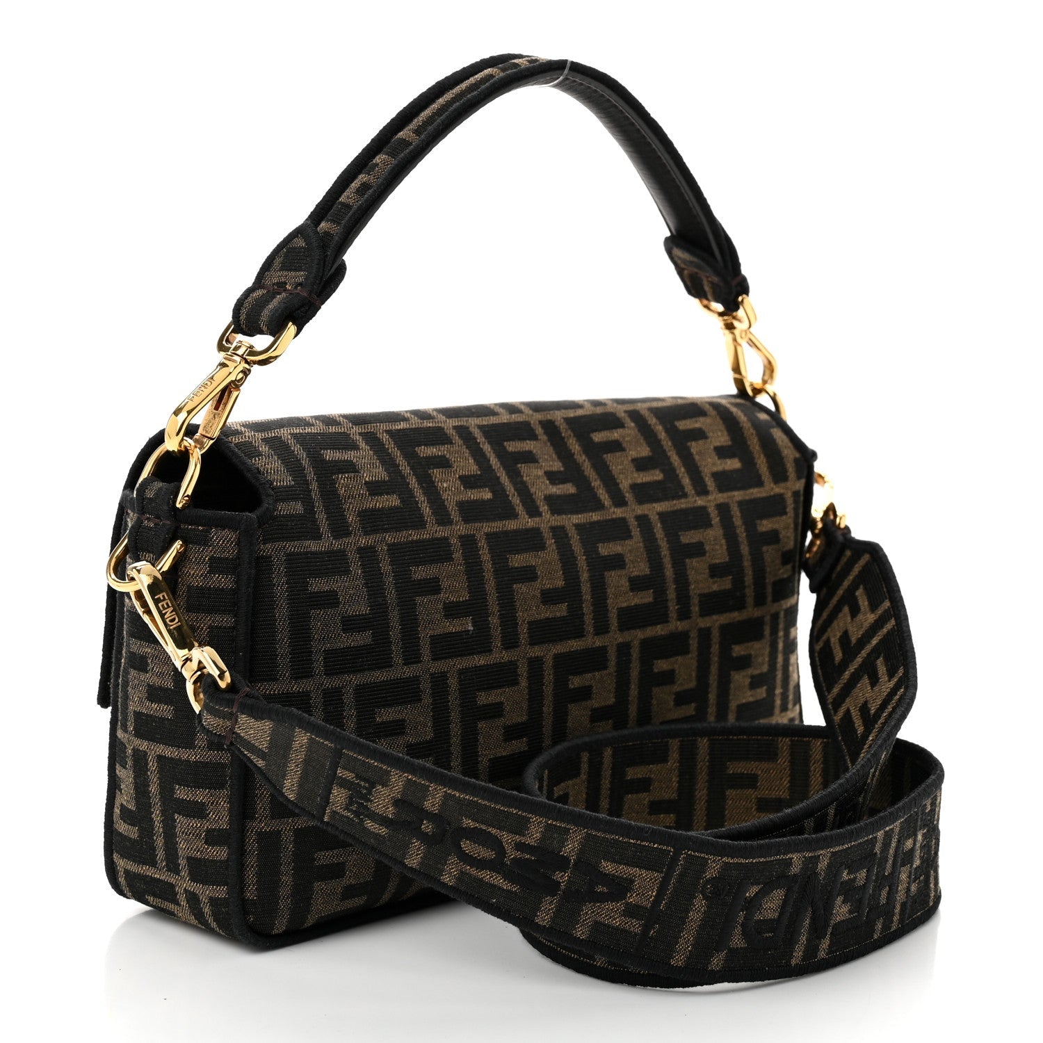 Fabric Jacquard FF 1974 Medium Baguette Tobacco Moro Black