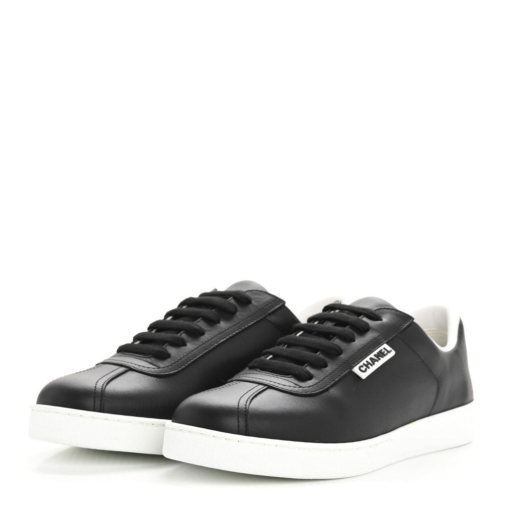 Calfskin CC Womens Sneakers 38.5 Black