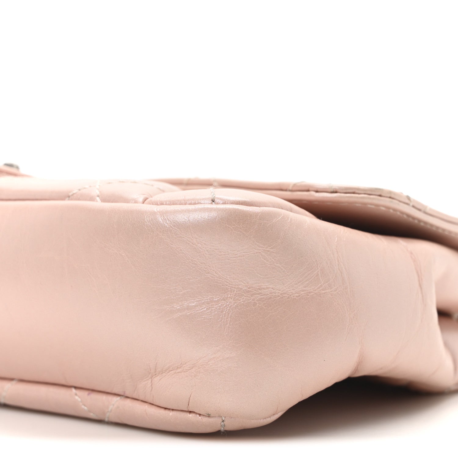 Glazed Calfskin Quilted Coco Pleats Flap Pink