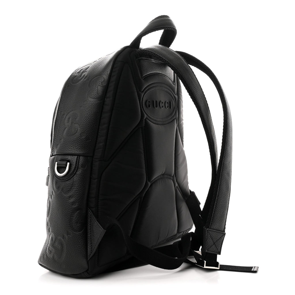 Calfskin Jumbo GG Embossed Medium Backpack Black