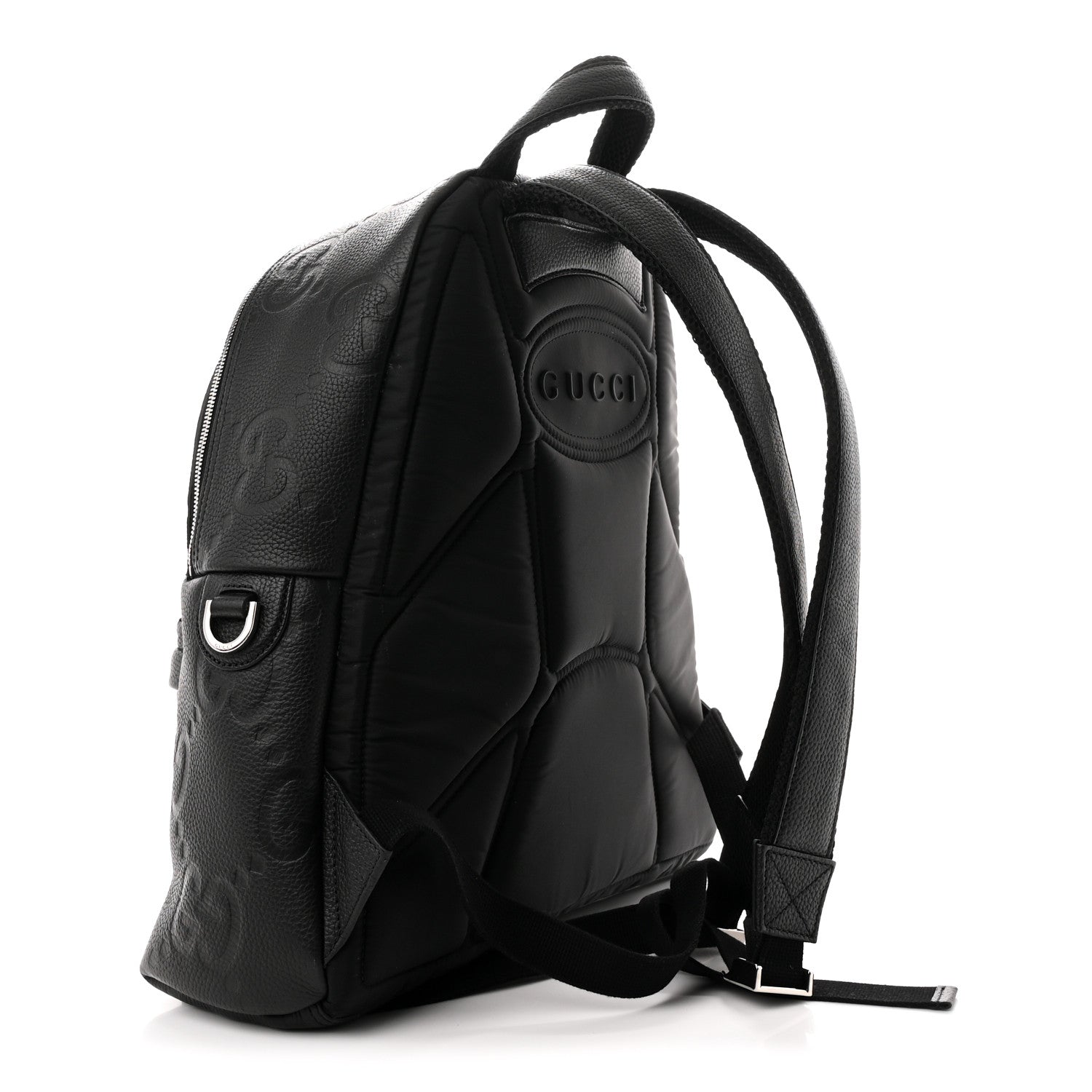 Calfskin Jumbo GG Embossed Medium Backpack Black