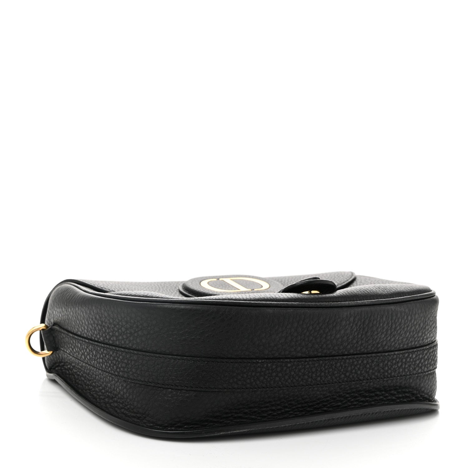 Grained Calfskin Large Bobby Flap Black