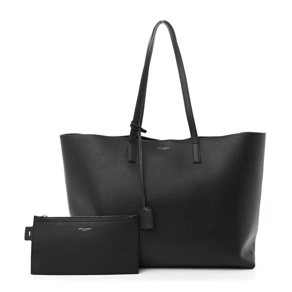 Calfskin Large Shopping Tote Black